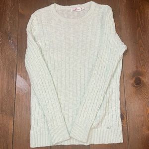 Vineyard Vines Light Mint Green Cotton Cable Knit Sweater Size S